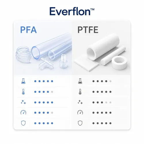 PFA vs. PTFE: Qual fluoropolímero é ideal para a sua aplicação?